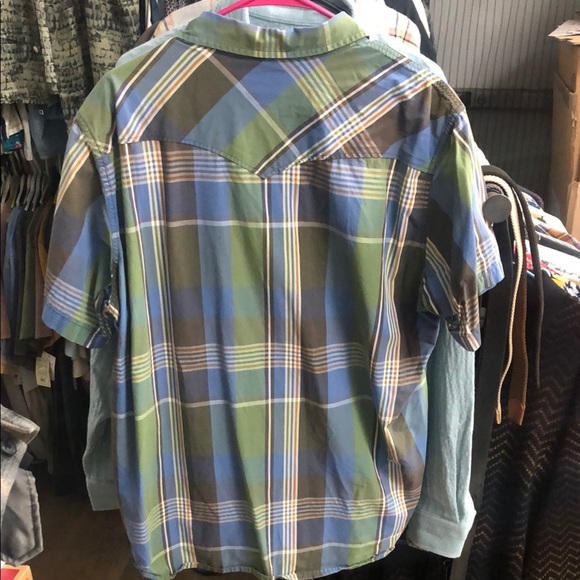 Lucky Brand Blue and Green Casual Button Down Shirt - Picture 9 of 9